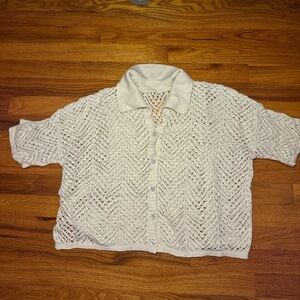 Crochet button-down top